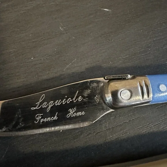 French Home Laguiole Blue & Neutral 3-Pc. Cheese Set Fancy Kitchenware Utensils - Picture 4 of 8